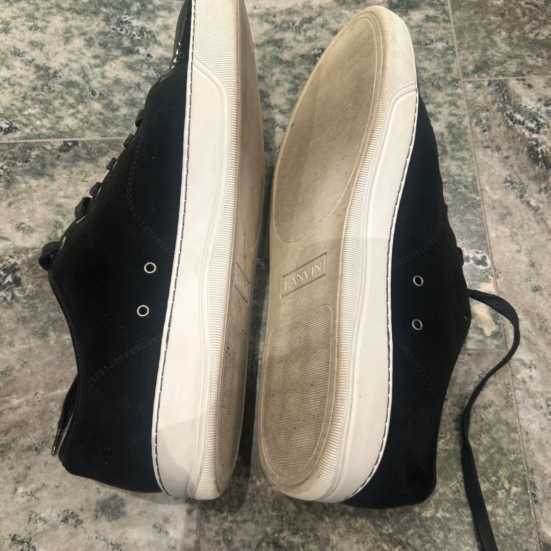 Svarta sneakers från Lanvin med lackad tå - 4