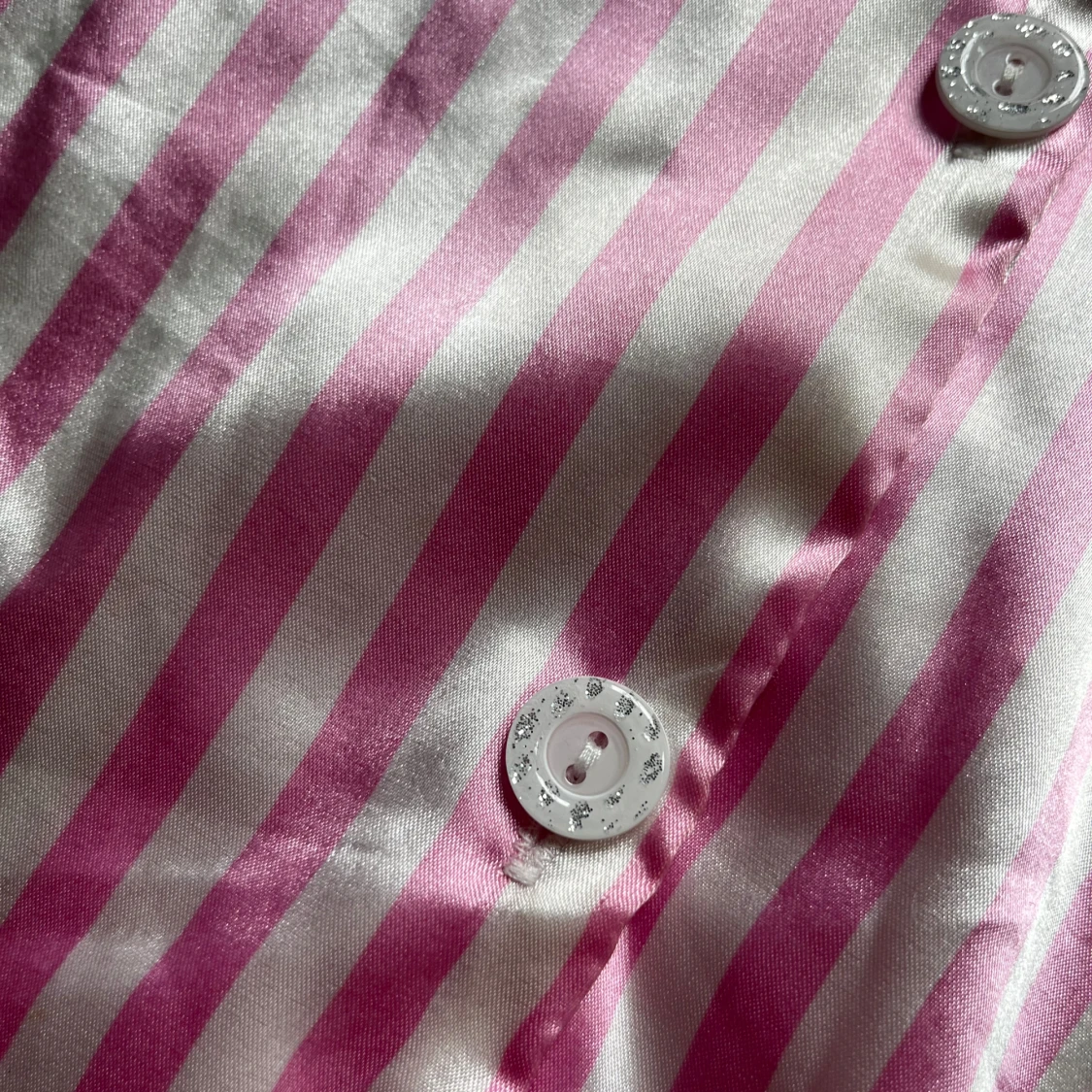 Rosa och vit pyjamas set - 4