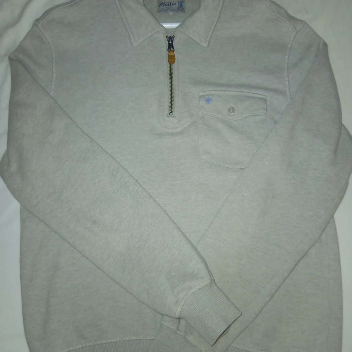 Beige tröja med half zip från Morris