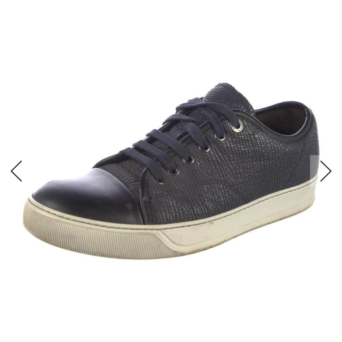 Lanvin Svarta sneakers i skinn med vit sula - 1