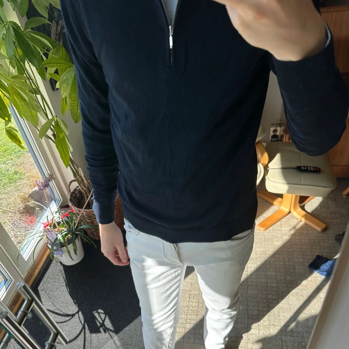 Mörkblå half zip stickad tröja Tiger of Sweden - 1