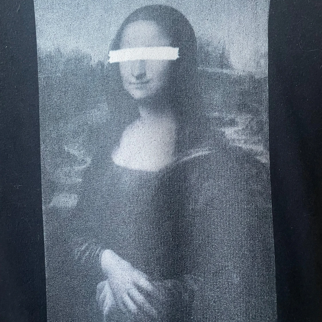 Svart hoodie med Mona Lisa-print - 3