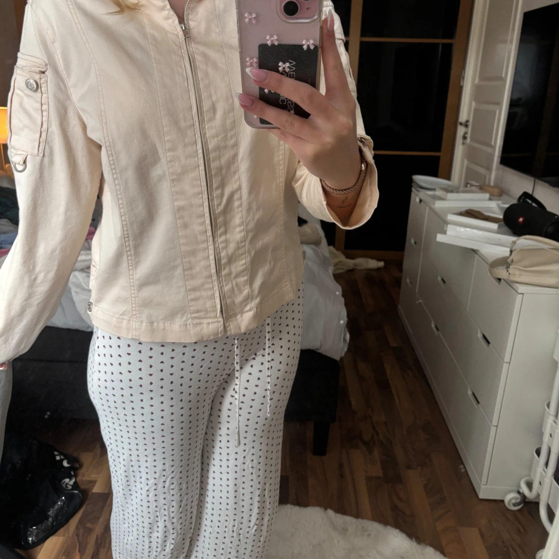 Beige jacka med dragkedja - 2