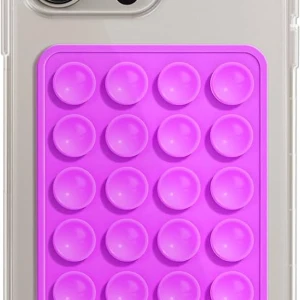Lila silikon mobilhållare - Praktisk lila mobilhållare i silikon med sugkoppar för handsfree-användning. Perfekt för att fästa mobilen på speglar eller andra släta ytor. Mjuk och flexibel design som är lätt att använda och ta med sig.