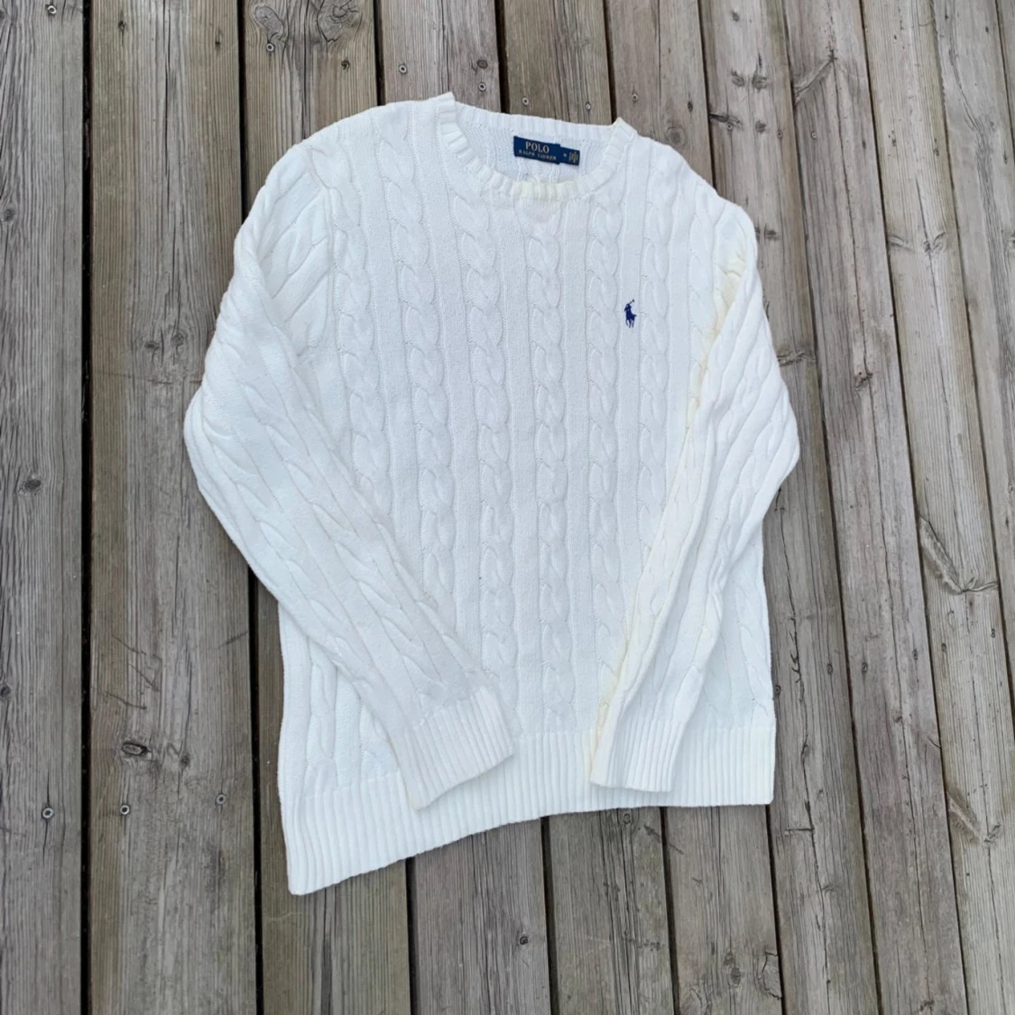 Ralph Lauren Vit Kabelstickad Tröja - 91