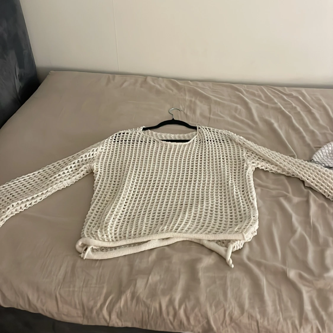 Vit stickad meshtröja från SHEIN