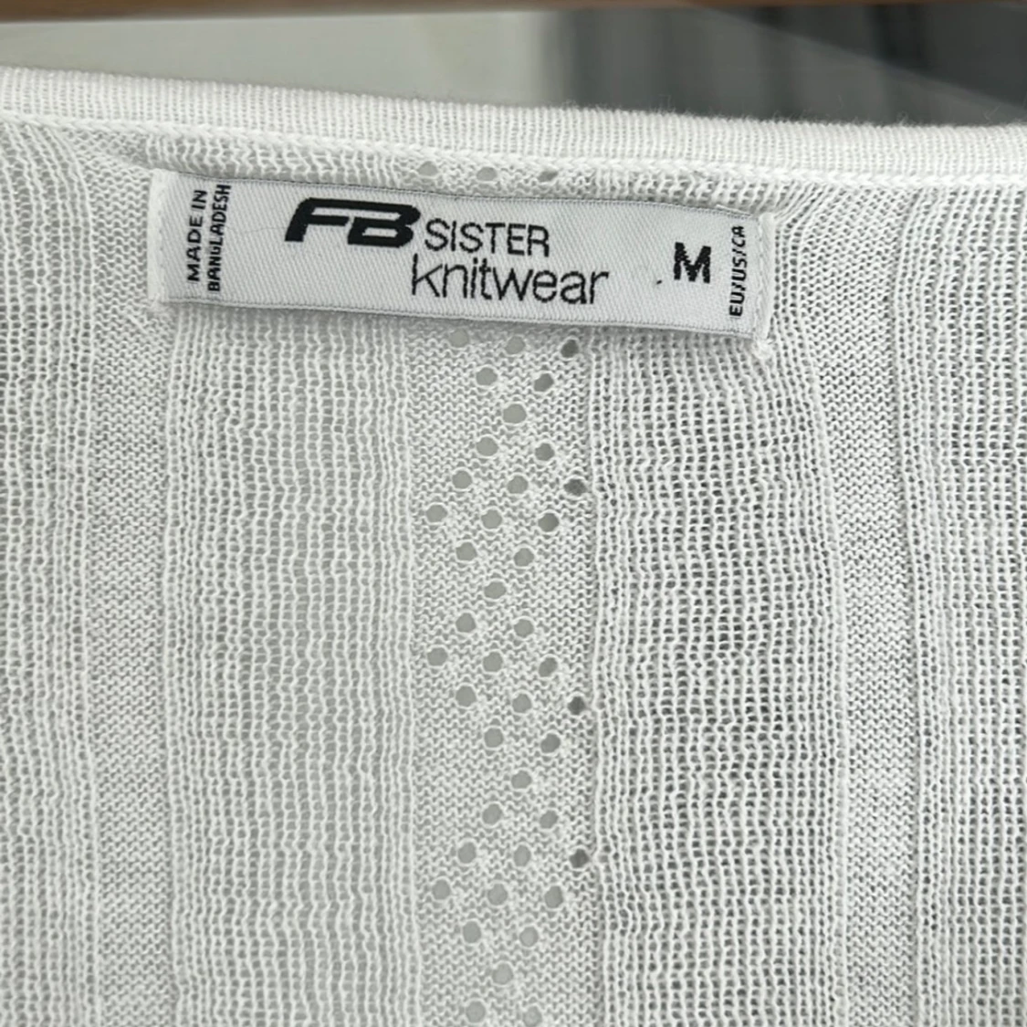 Vit croppad ribbad topp med snörning - 4