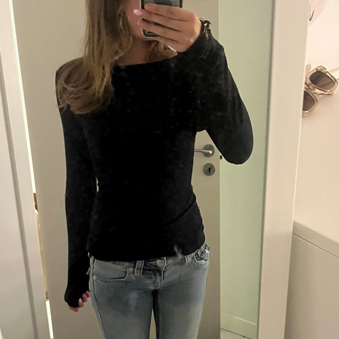 Svart långärmad tight tröja