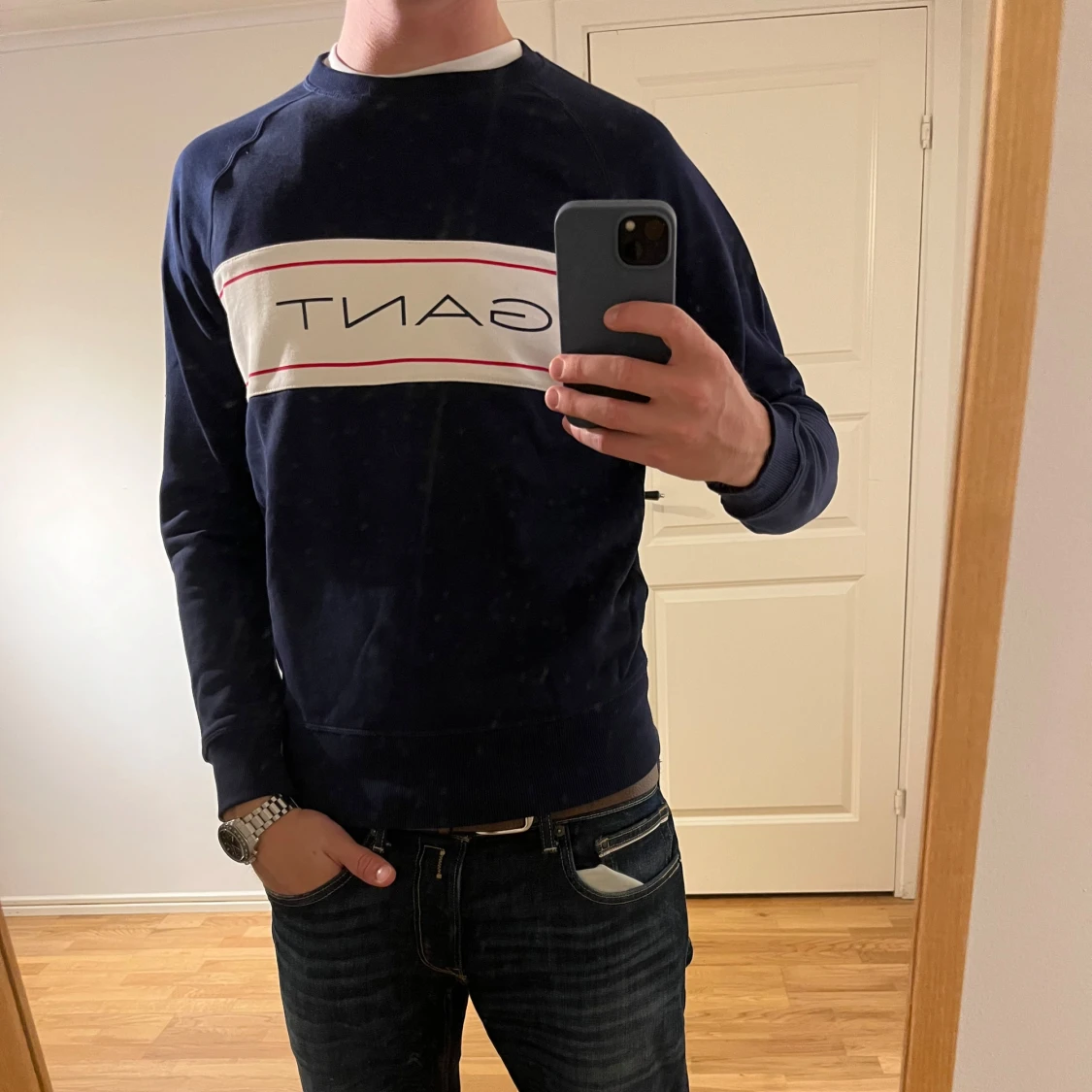 Gant tröja mörkblå