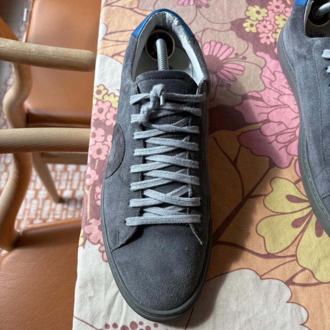 Grå Oliver cabell skor med blå detalj - 1