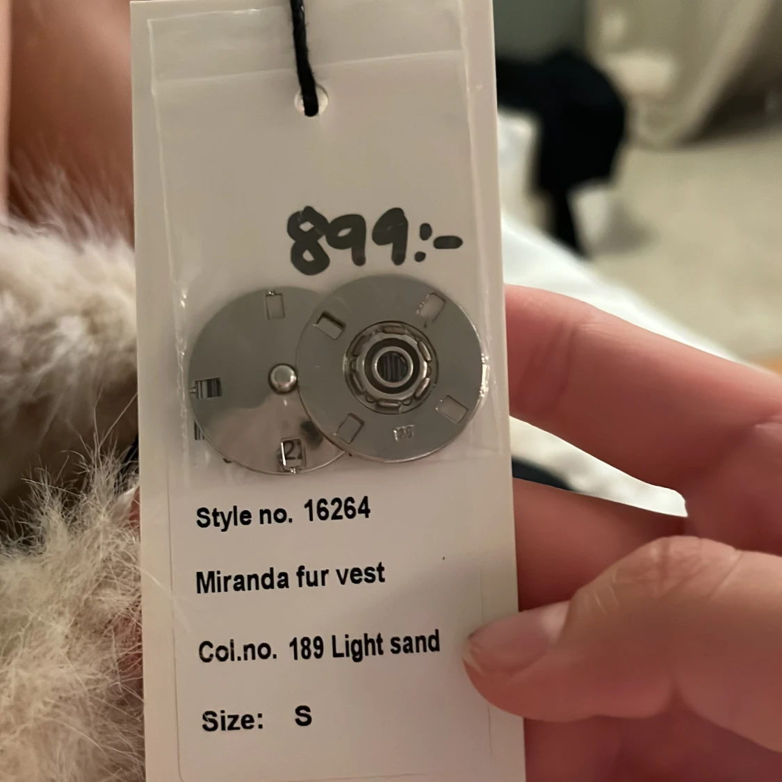 Beige fuskpäls väst - 3