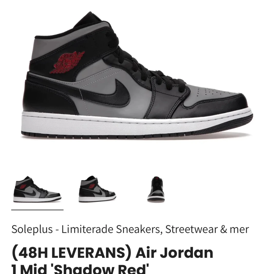Nike Air Jordan 1 Mid svart/grå 37.5 - 4