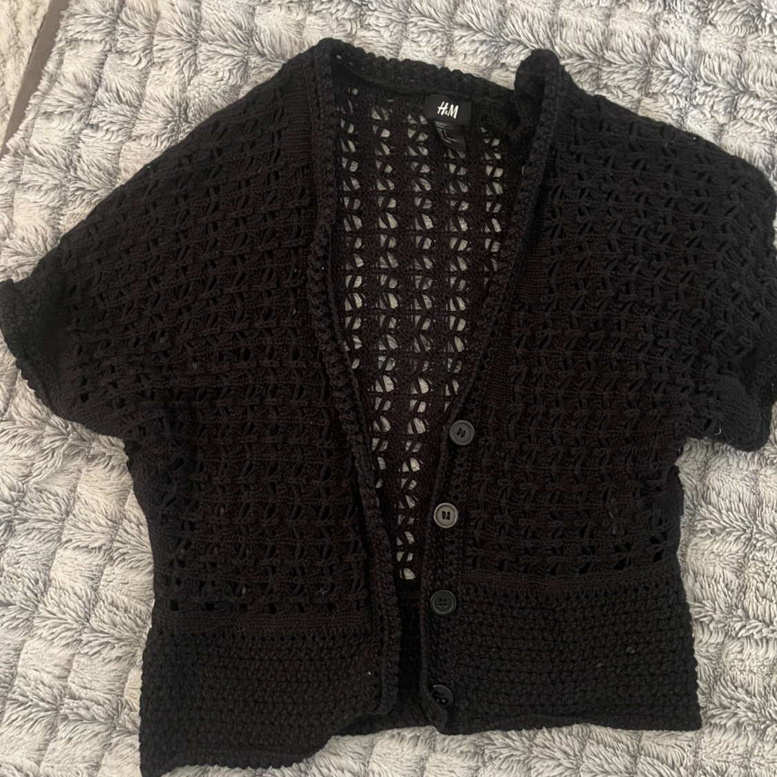 Svart stickad kofta från H&M