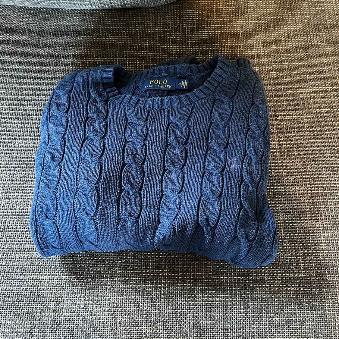 Blå kabelstickad tröja från Polo Ralph Lauren - 4