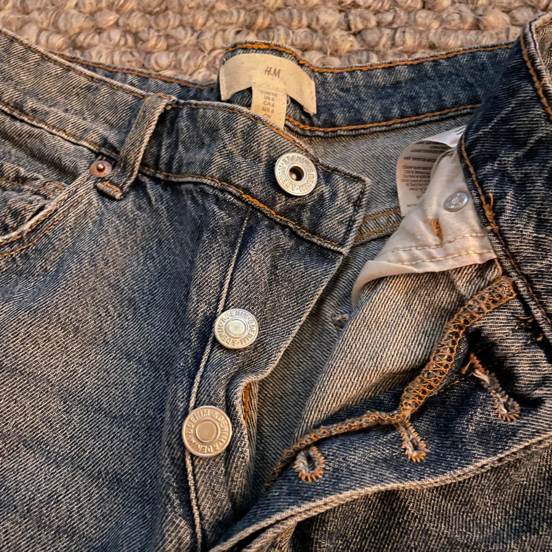 Blå högmidjade jeansshorts H&M - 2