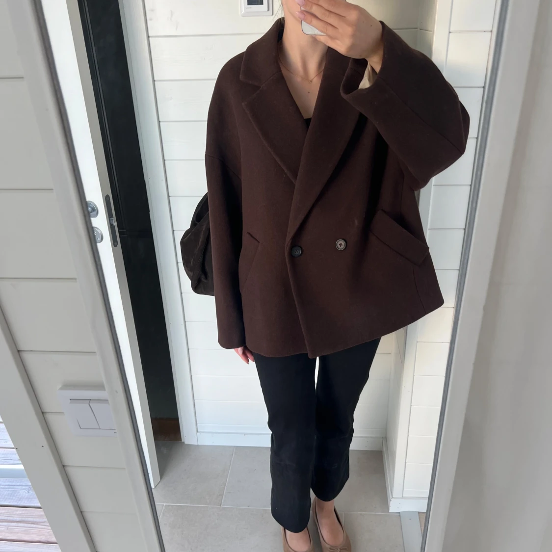 Brun oversized ullkavaj - 1
