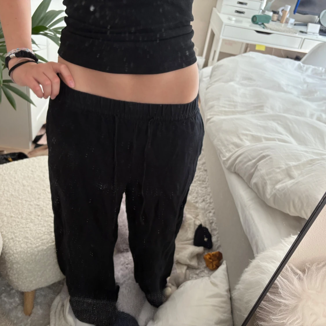 Svarta linnebyxor från H&M