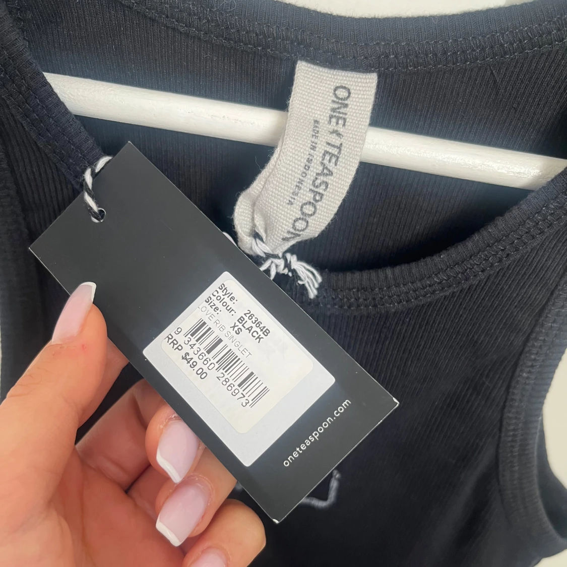 Svart ribbad linnetopp från One Teaspoon - 3