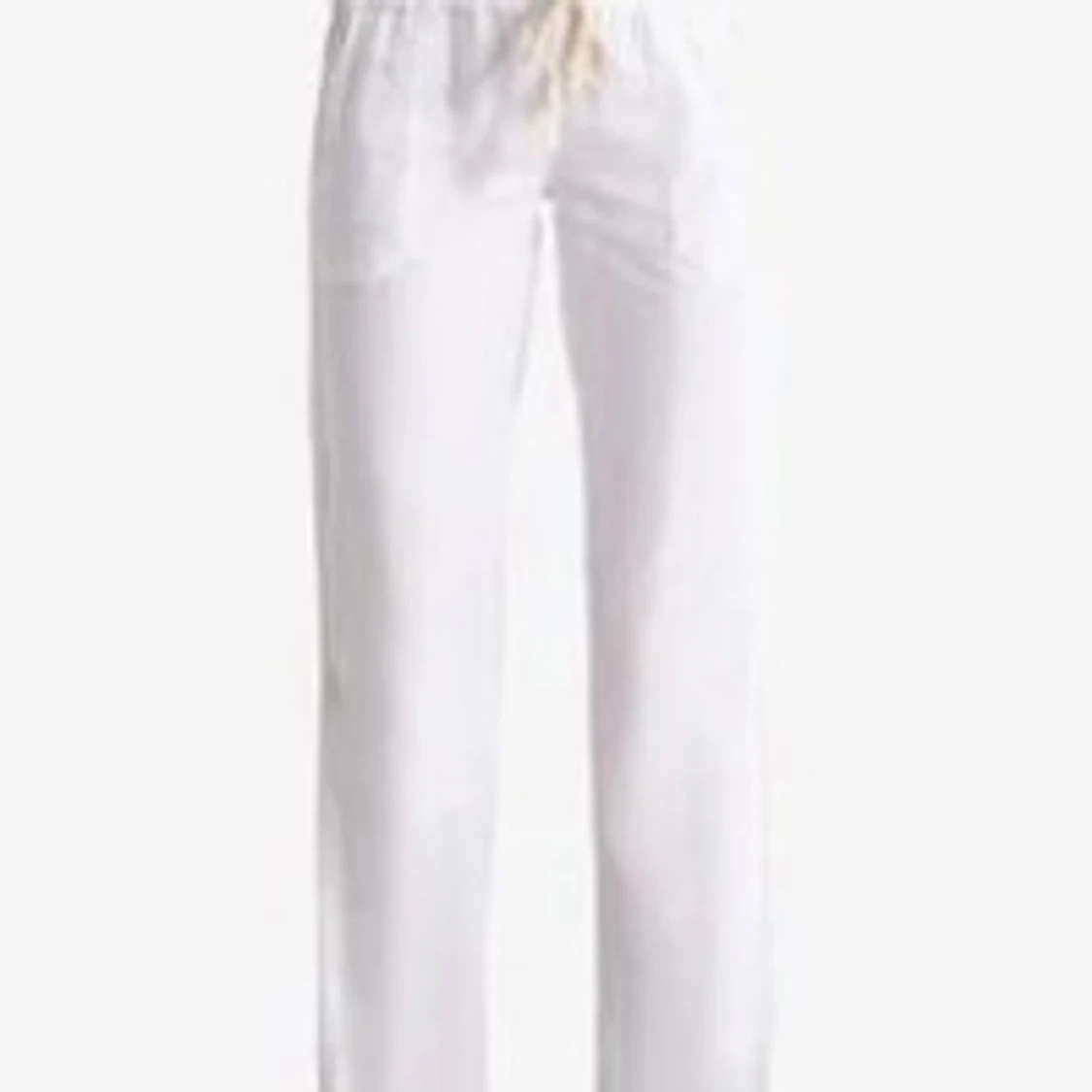 Vita linnebyxor med dragsko