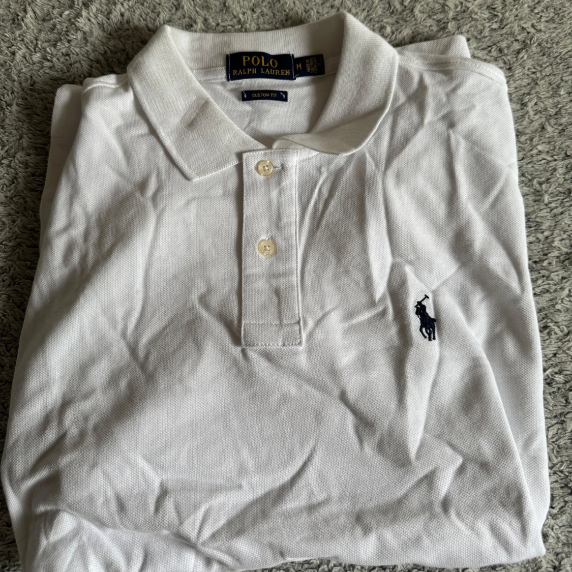 Polo Ralph Lauren vit pikétröja custom fit - 3