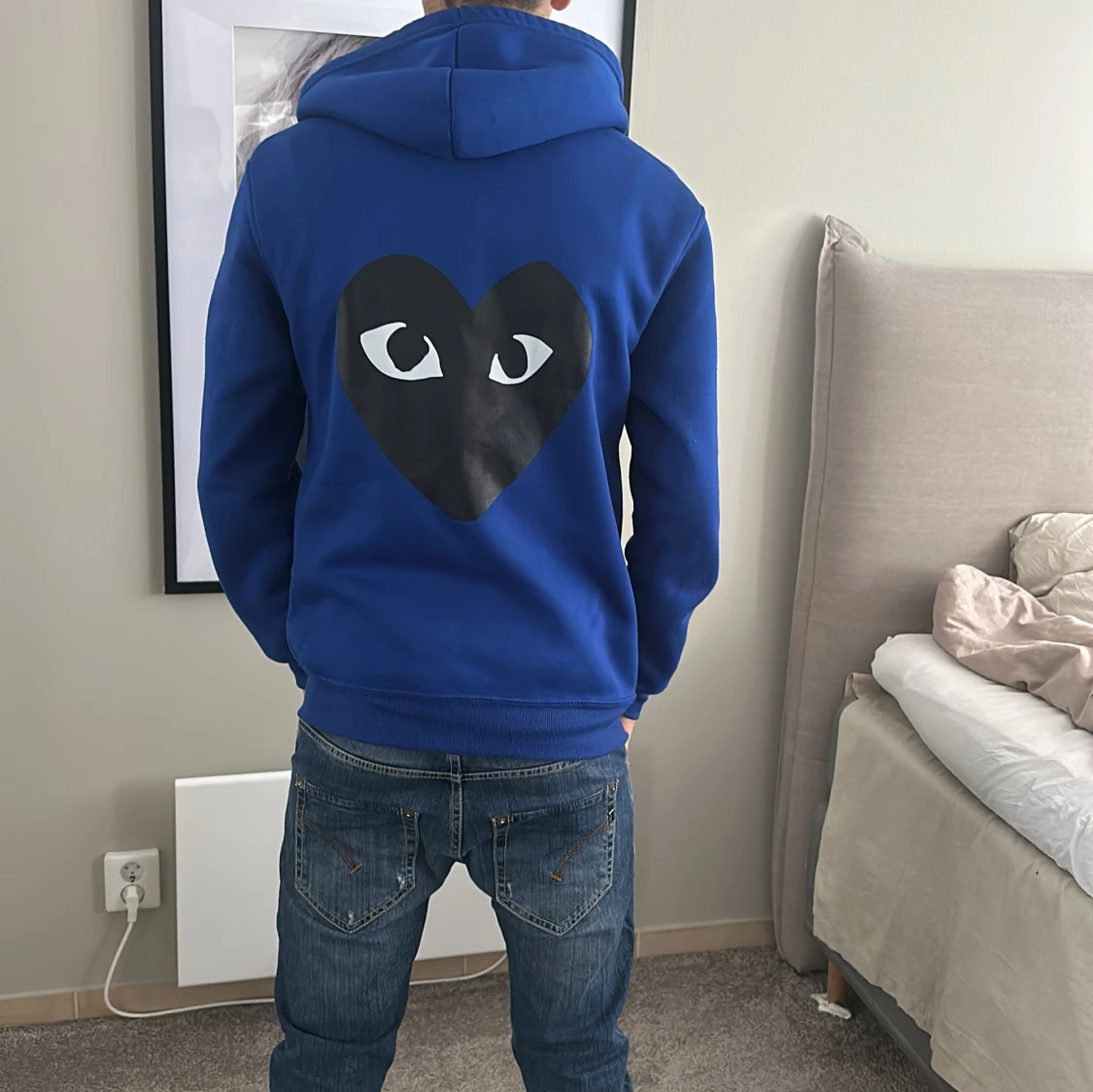 Blå hoodie Comme des Garçons Play - 1