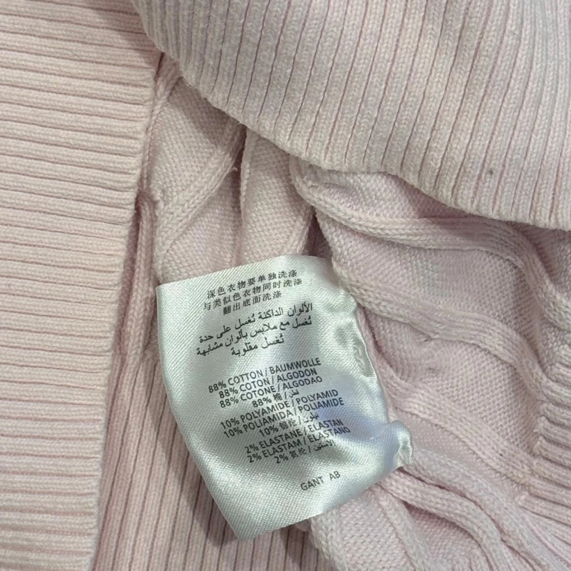 Ljusrosa Kabelstickad Tröja från Gant - 4