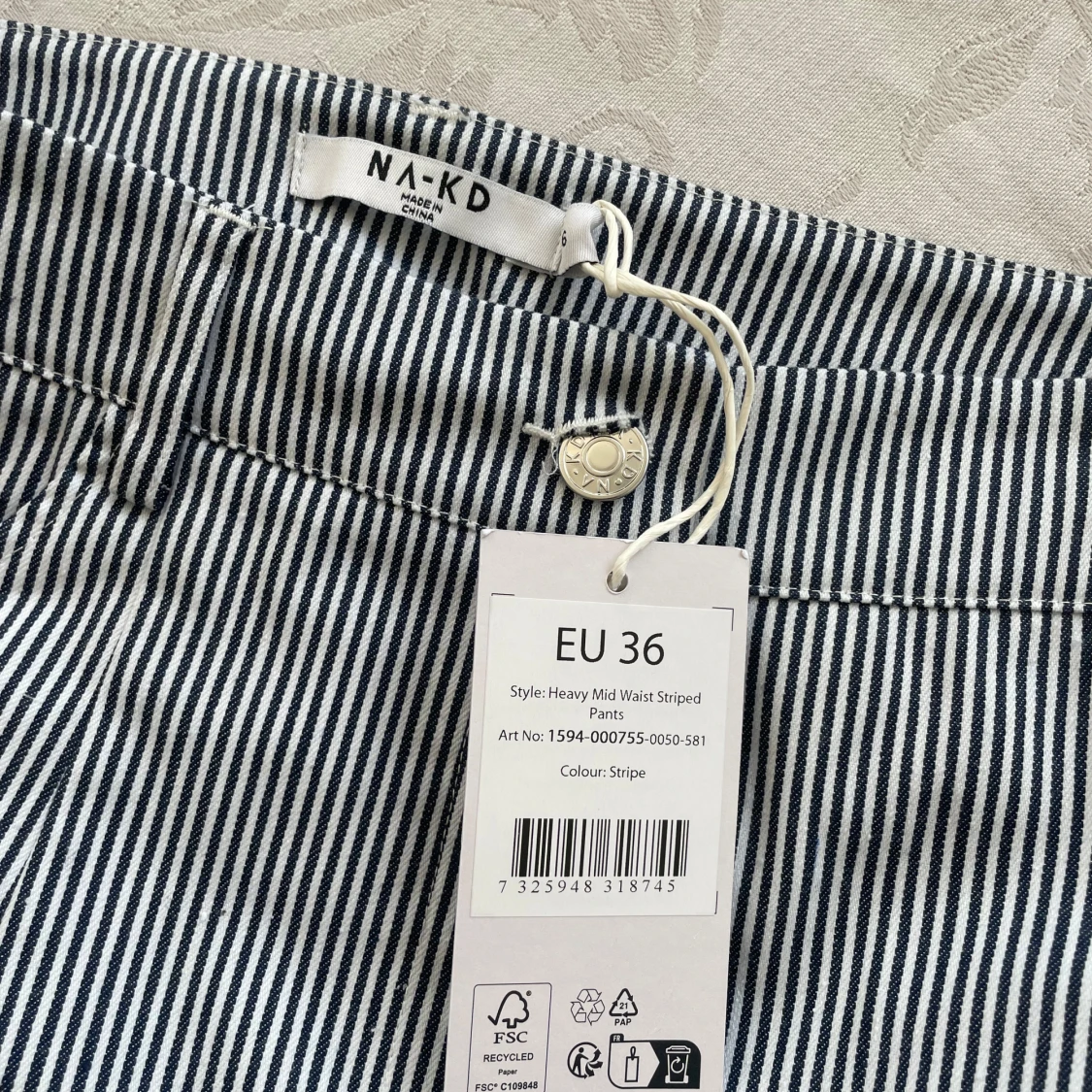 Randiga Lågmidjade byxor - 4