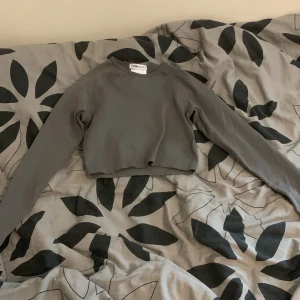 Grå croppad tröja från FB Sister - Säljer en stilren grå croppad tröja från FB Sister. Tröjan har långa ärmar och är perfekt för en avslappnad look. Den är tillverkad i ett mjukt material som känns skönt mot huden. Passar perfekt till jeans eller kjol för en trendig outfit.