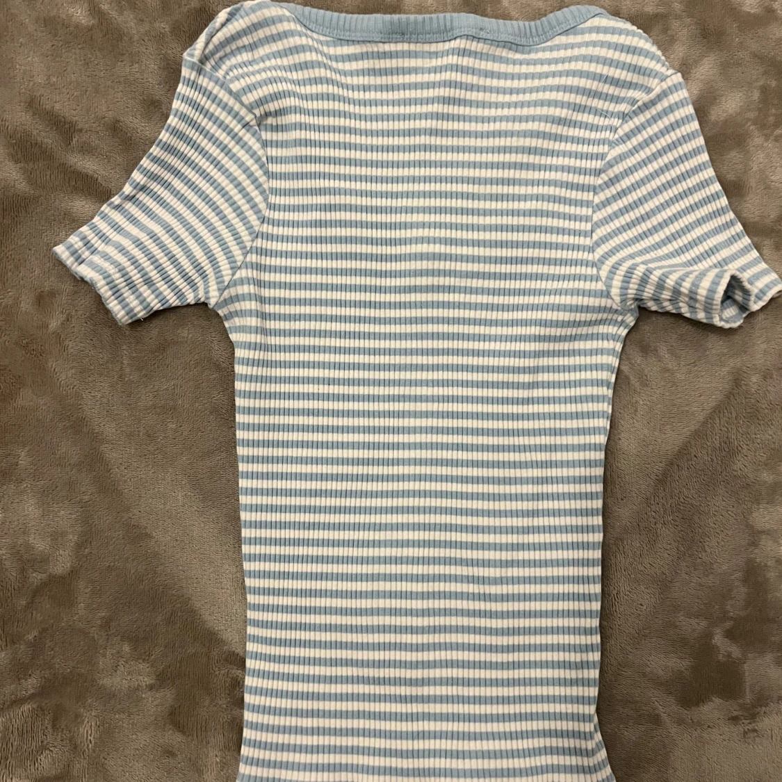 Blåvit randig ribbad topp från MNG - 1