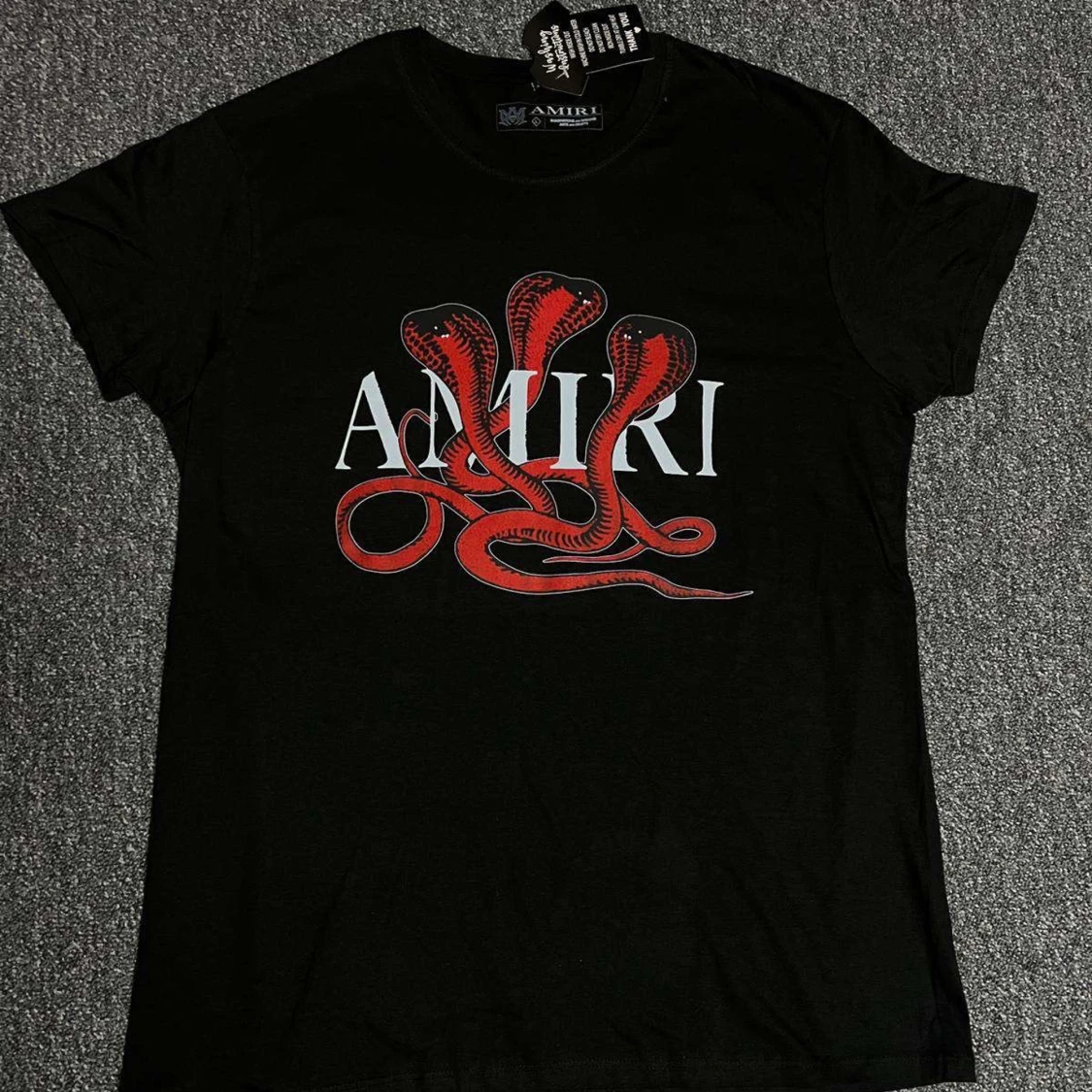 Svart Amiri t-shirt med röd orm