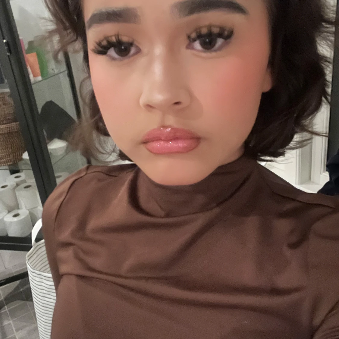 Brun polotröja med lång ärm