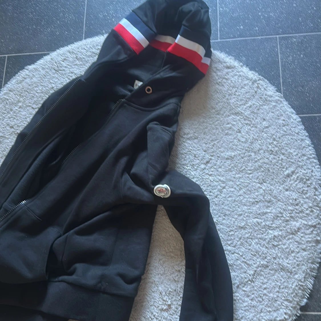 Svart Moncler hoodie med dragkedja - 4