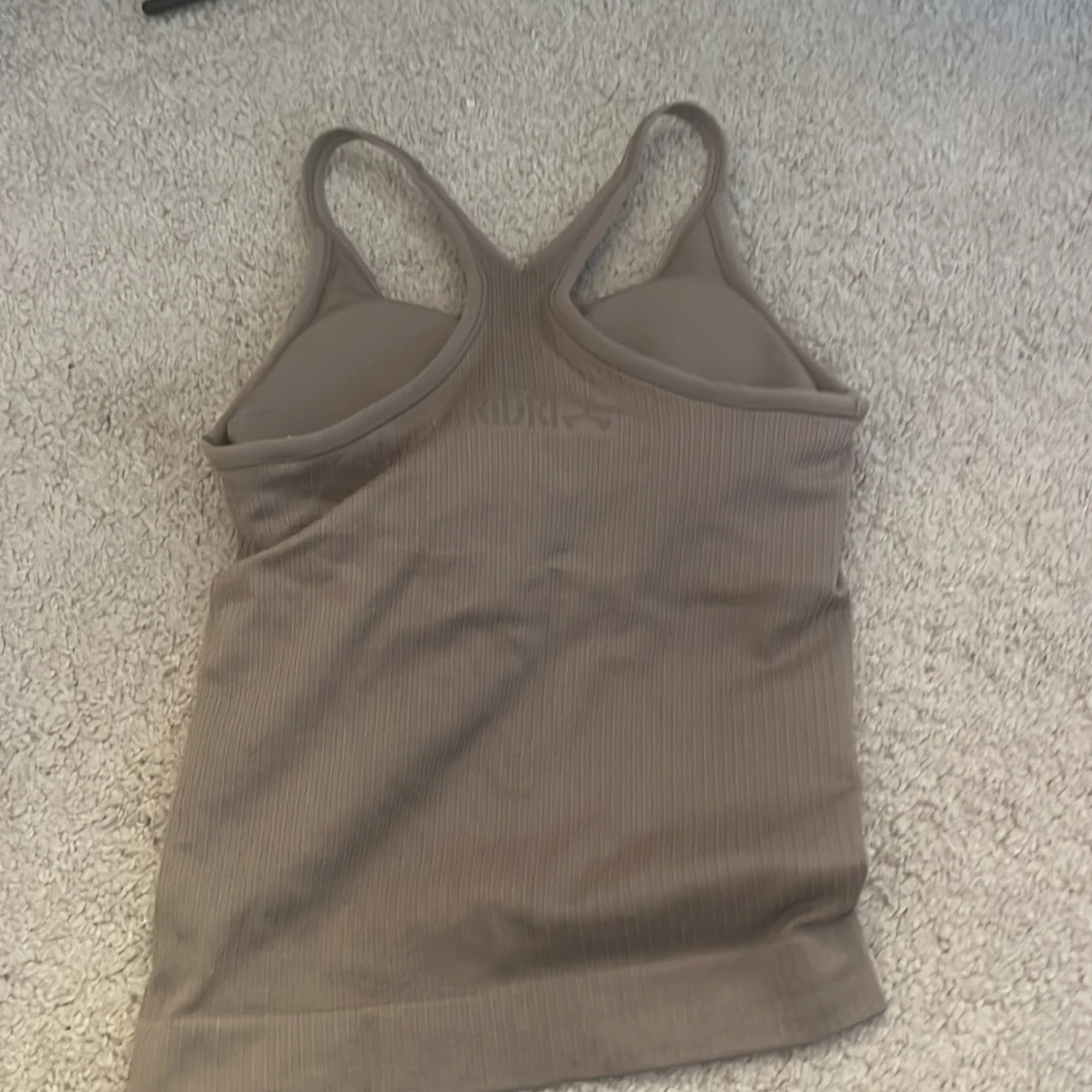 Beige ribbad linnetopp från TriDri - 1