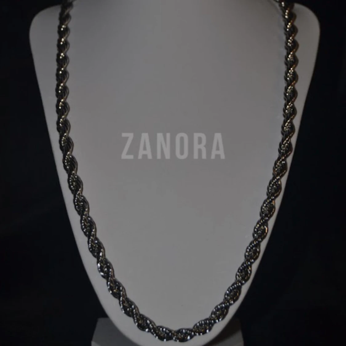 ZANORA | 7MM 60CM | CORDELL SILVER-TONED STAINLESS STEEL NECKLACE | 