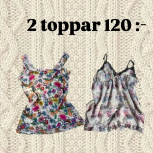 2 toppar för 120kr (paketpris) - Köp 2 somriga toppar för 120kr! Första är en spetstopp, den är bara lite see-through i och med mönstret. Den andra är en meshtopp från hunkemöller, detsamma gäller denna (lite see-through). Båda är storlek S/M i nytt skick💞
