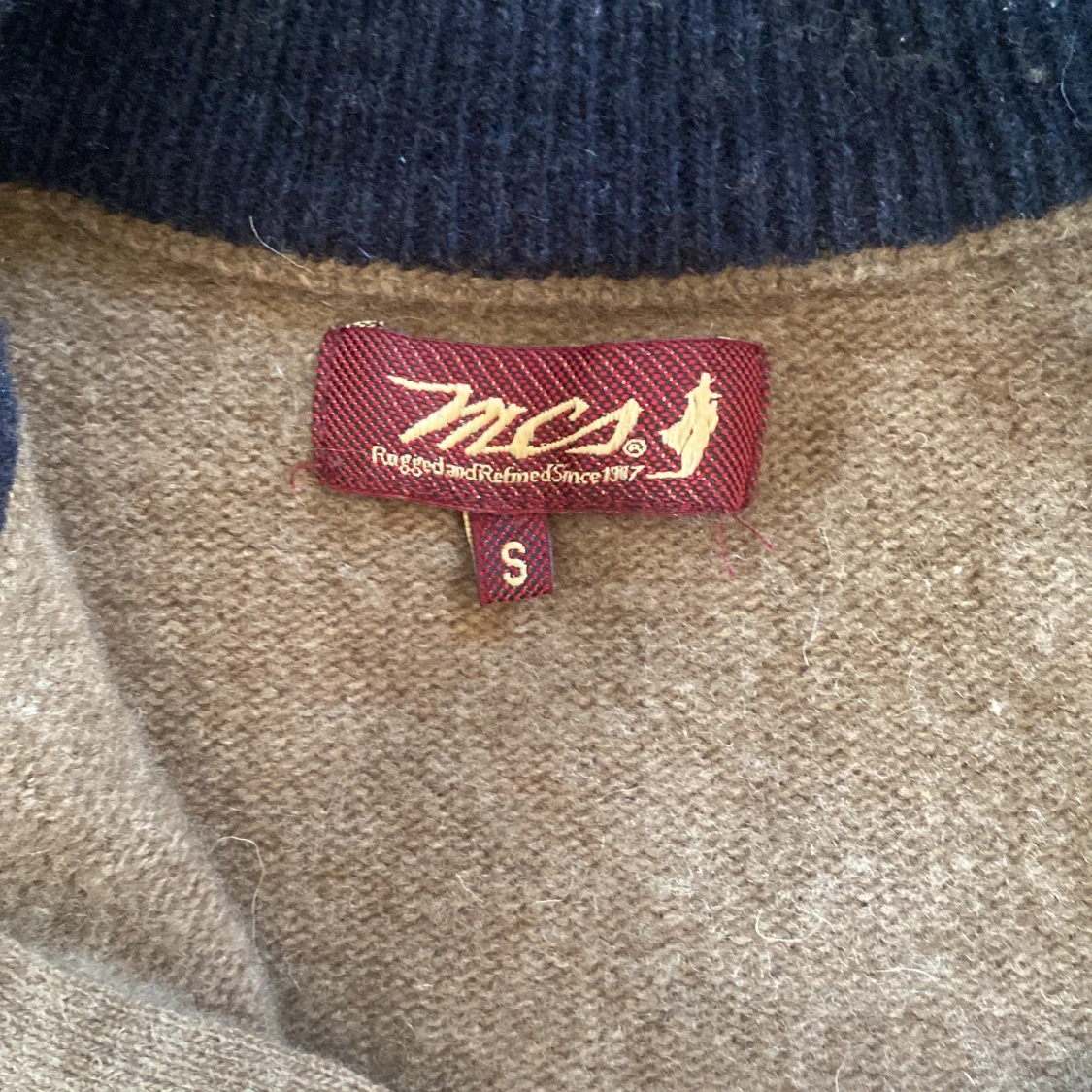 Beige stickad half zip  - 2