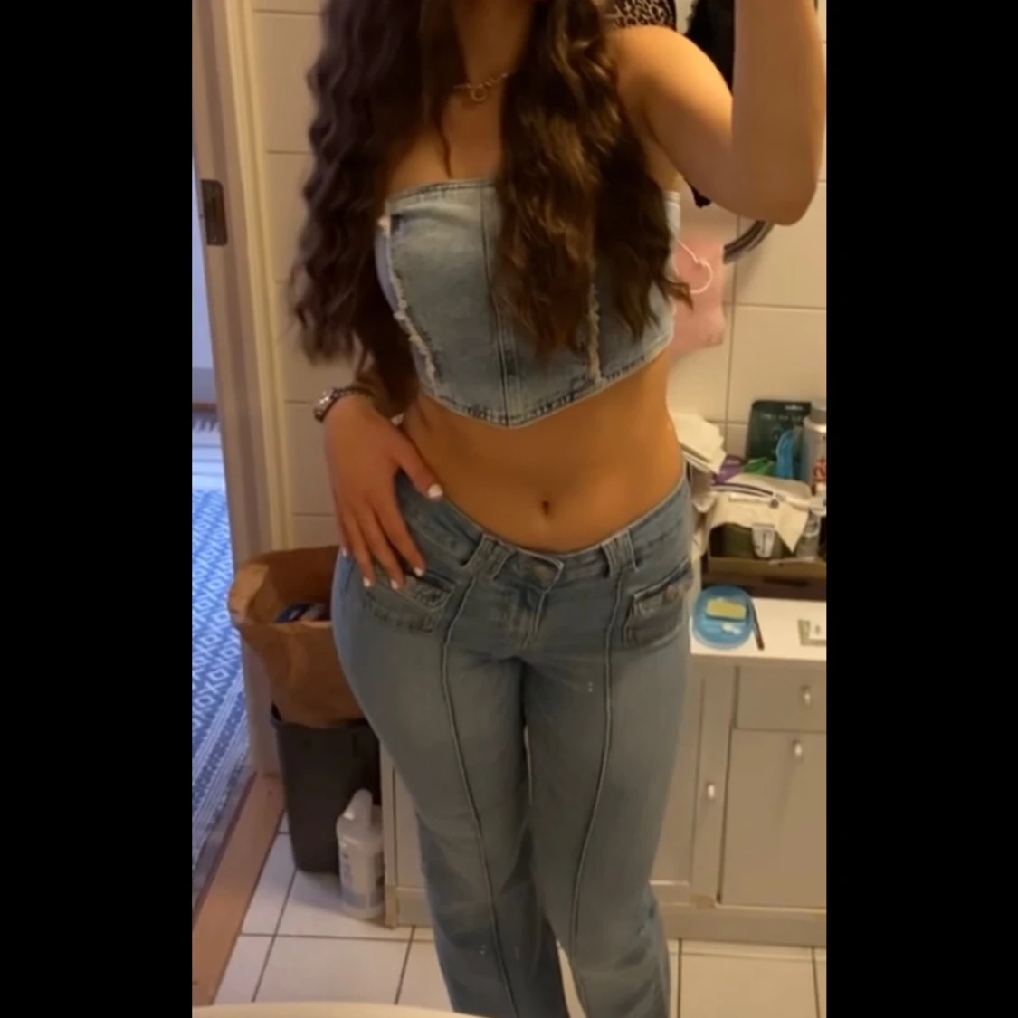 Lågmidjade bootcut jeans  - 2