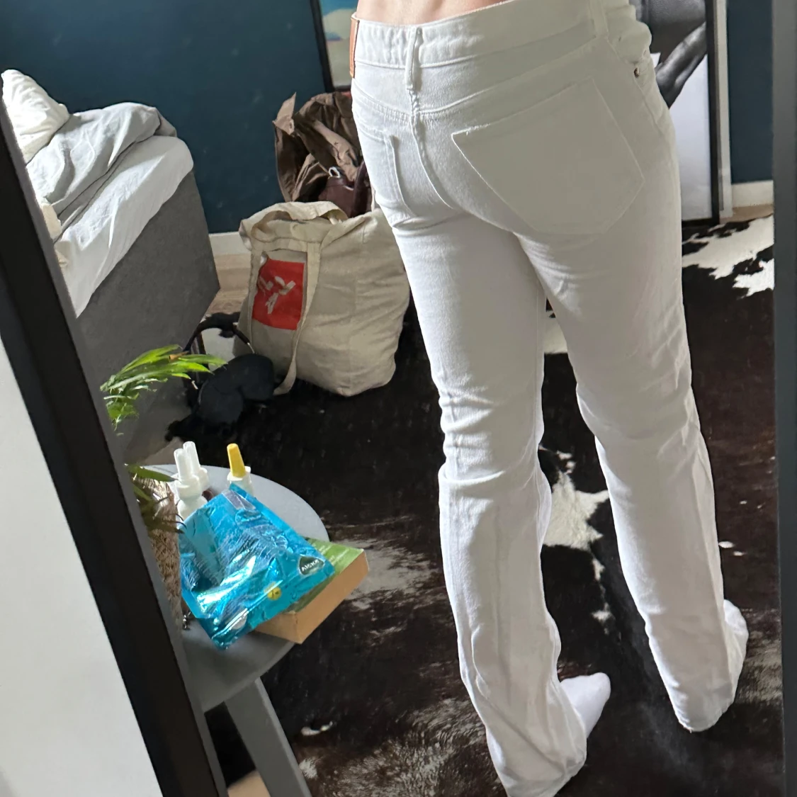 Vita raka lågmidjade jeans - 1