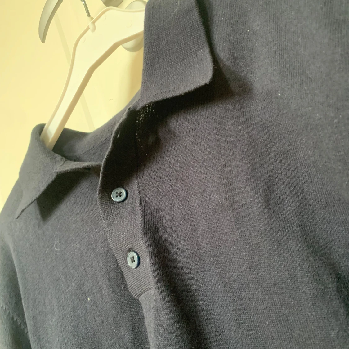 Svart långärmad pikétröja - 2