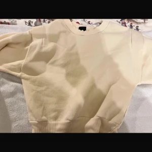 Beige tröja från Gina Tricot - Säljer en stilren beige tröja från Gina Tricot. Tröjan har en rund hals och långa ärmar med ribbade muddar vid ärmslut och nederkant. Perfekt för en avslappnad look.