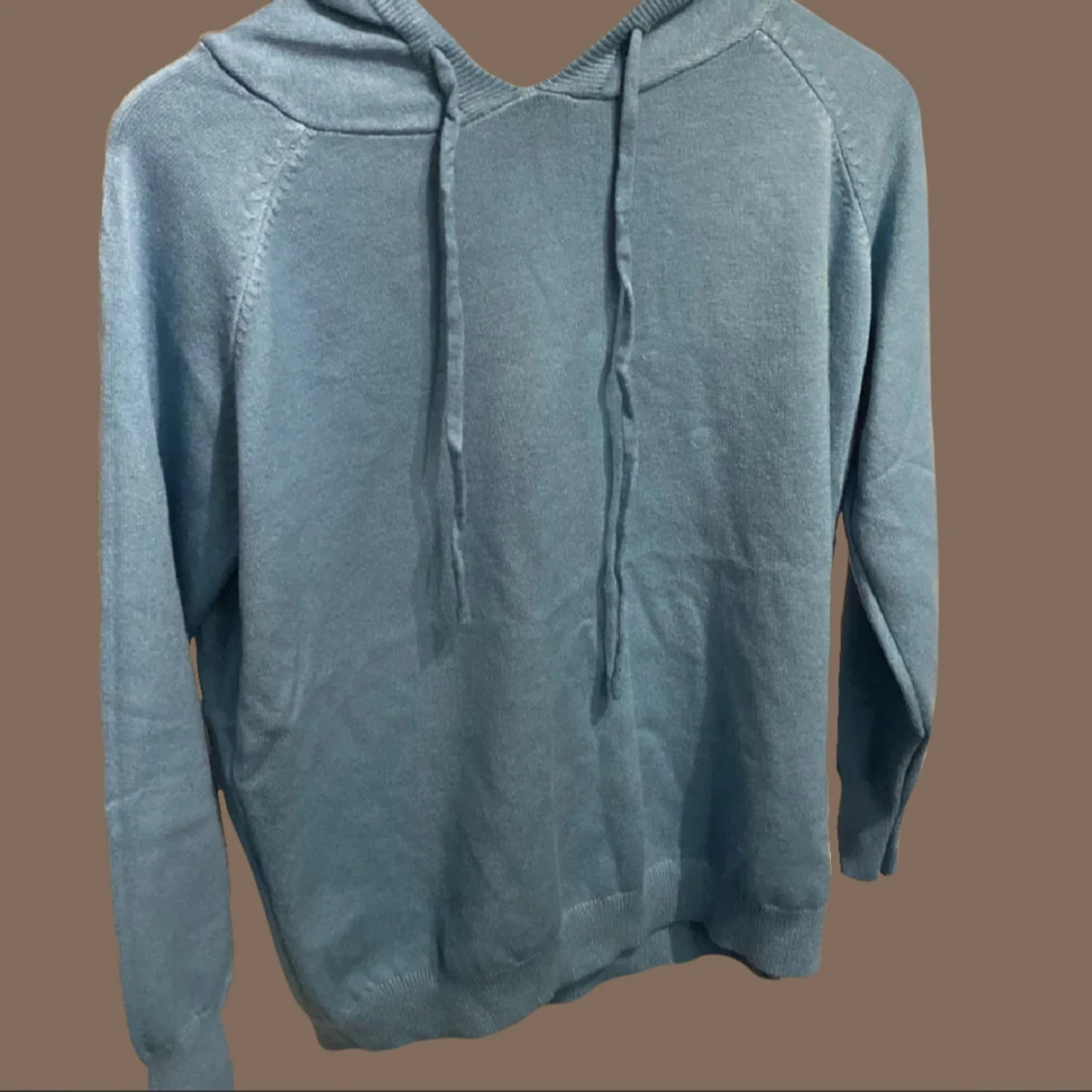 Blå hoodie i bomull