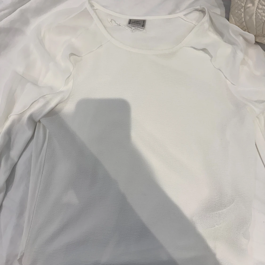Vit blus med transparenta ärmar Zara - 2