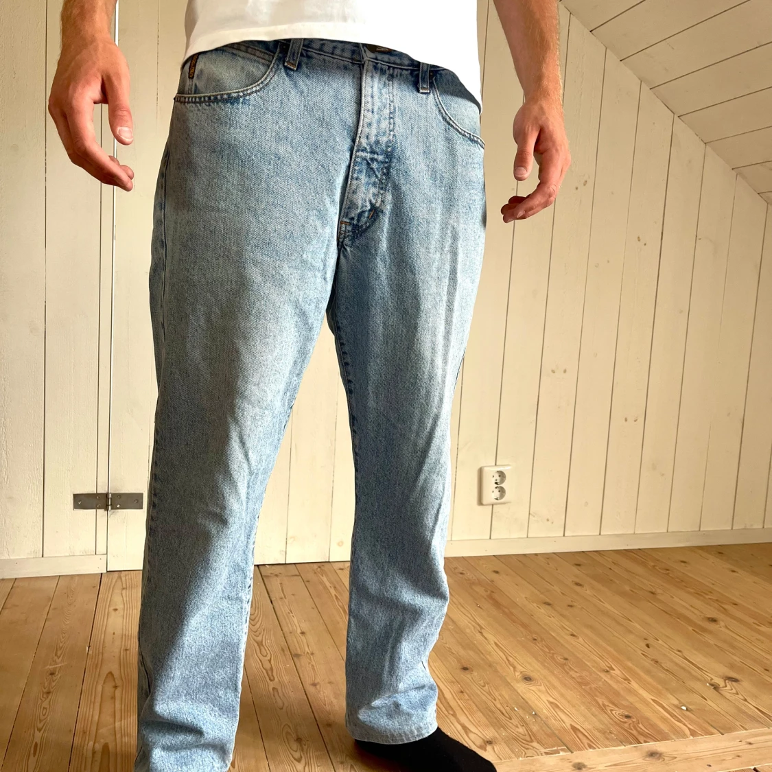 Ljusblå Armani Jeans straight fit - 1