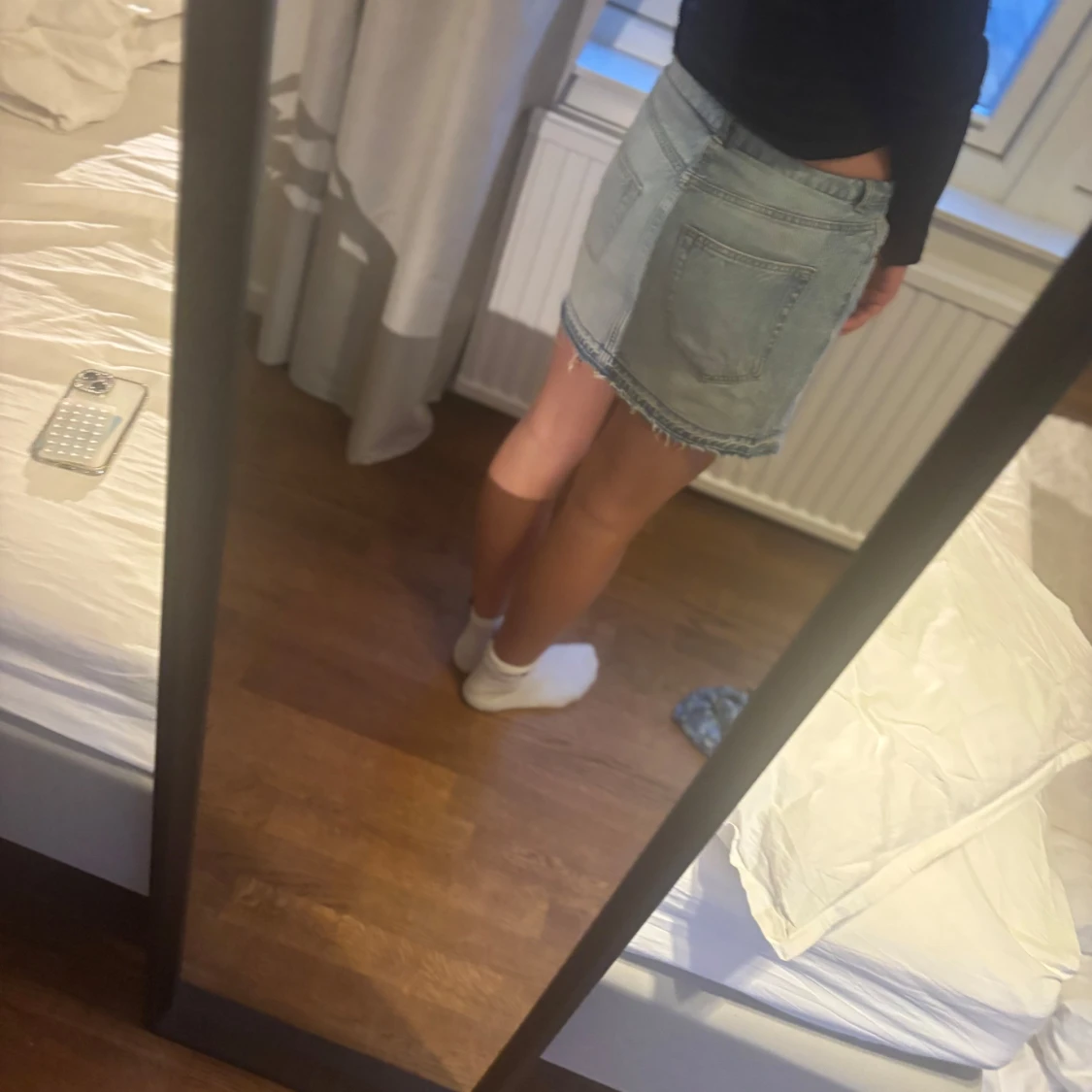 Jeanskjol i ljus denim - 1