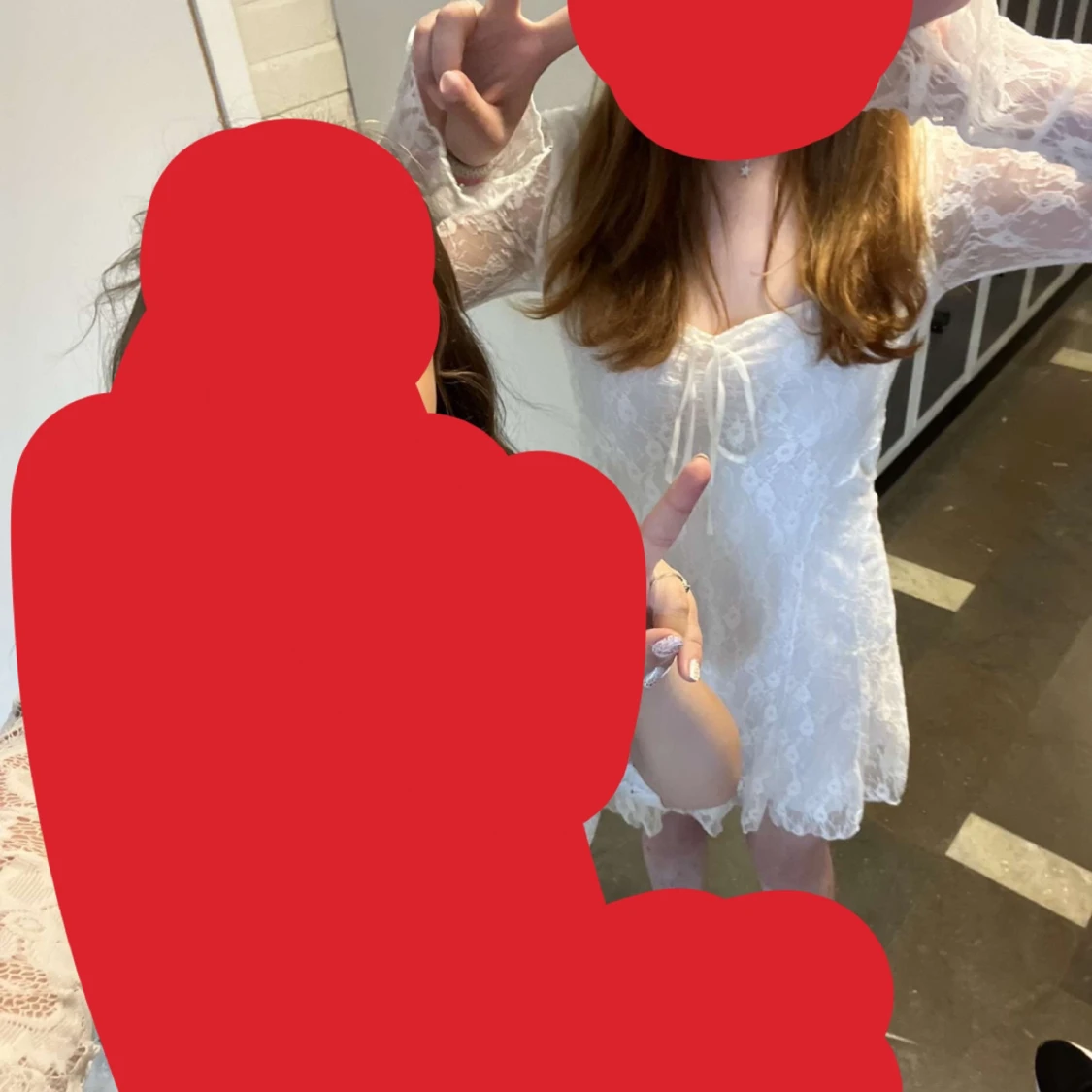 Vit spetsklänning - 4