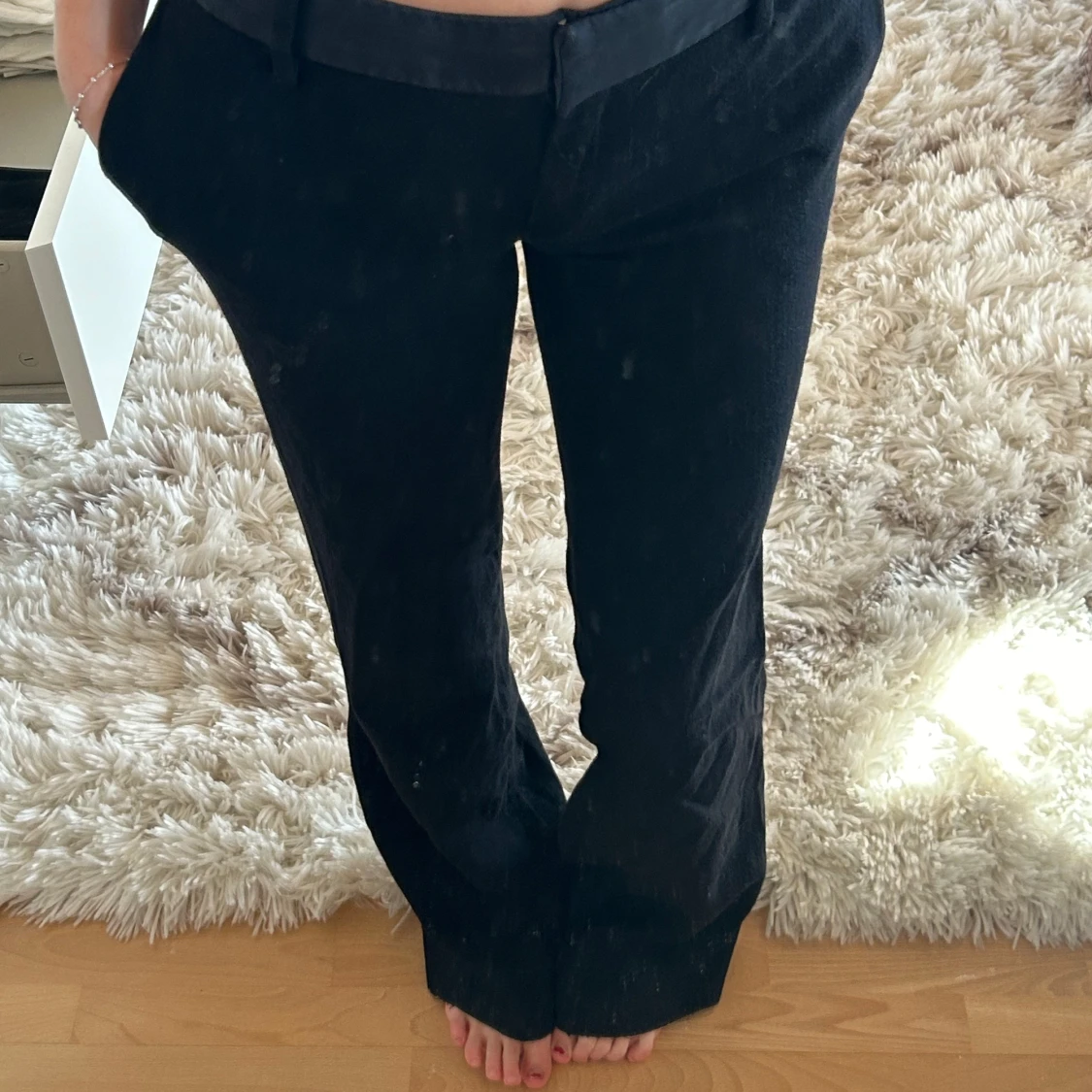 Lågmidjade utsvängda kostymbyxor Massimo Dutti - 1