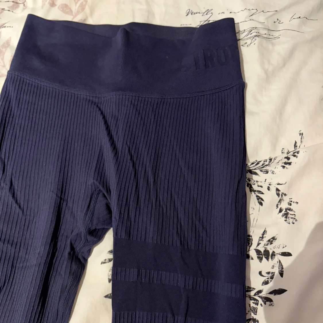 Ribbade blå stronger tights - 1