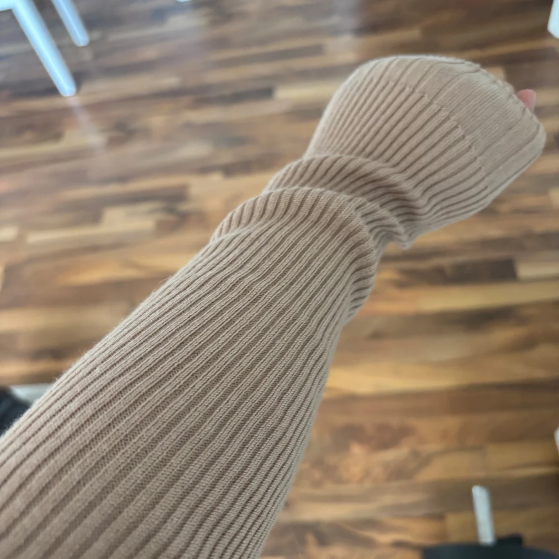 Beige croppad ribbad tröja Missguided - 1