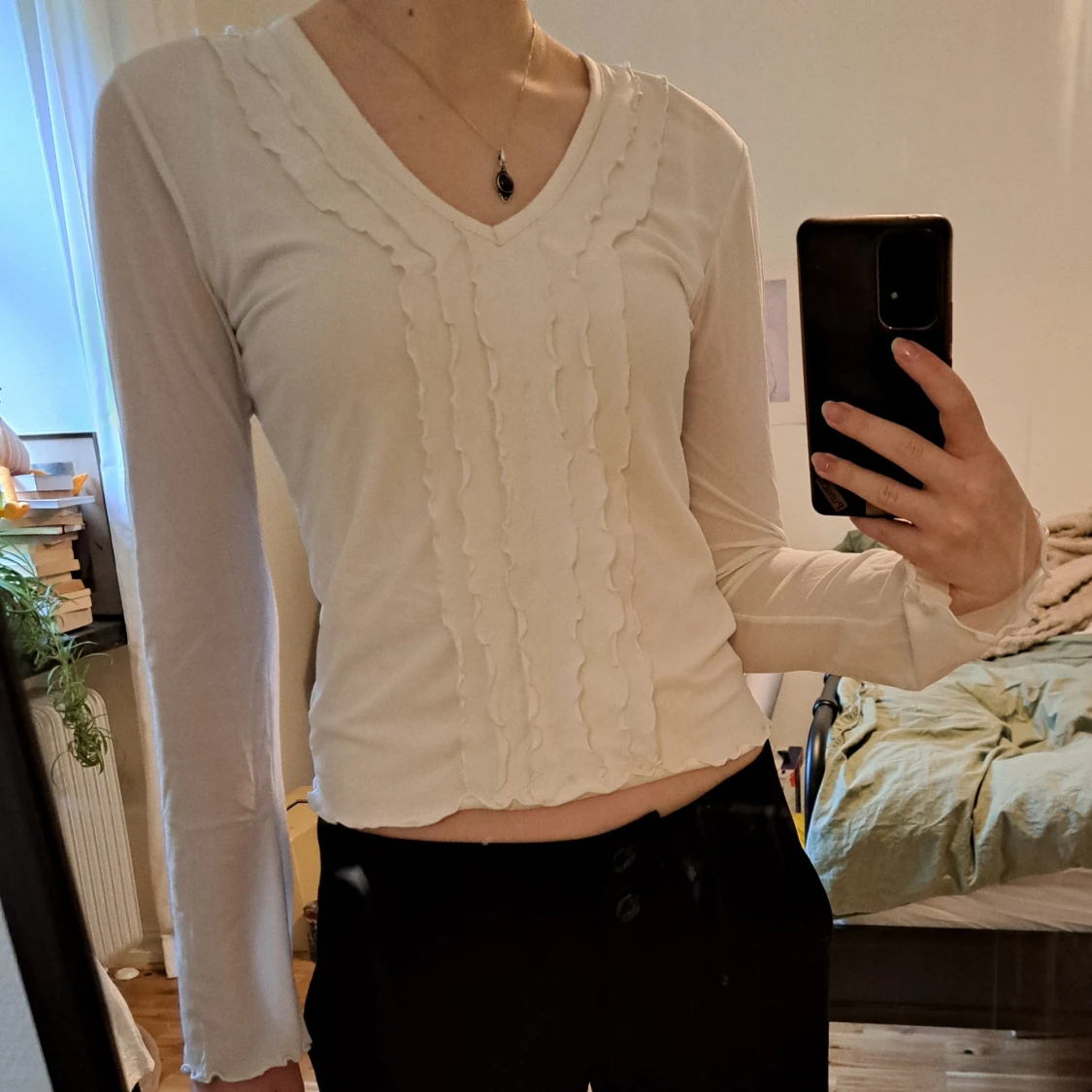 Vit långärmad meshtopp från Flash - 1