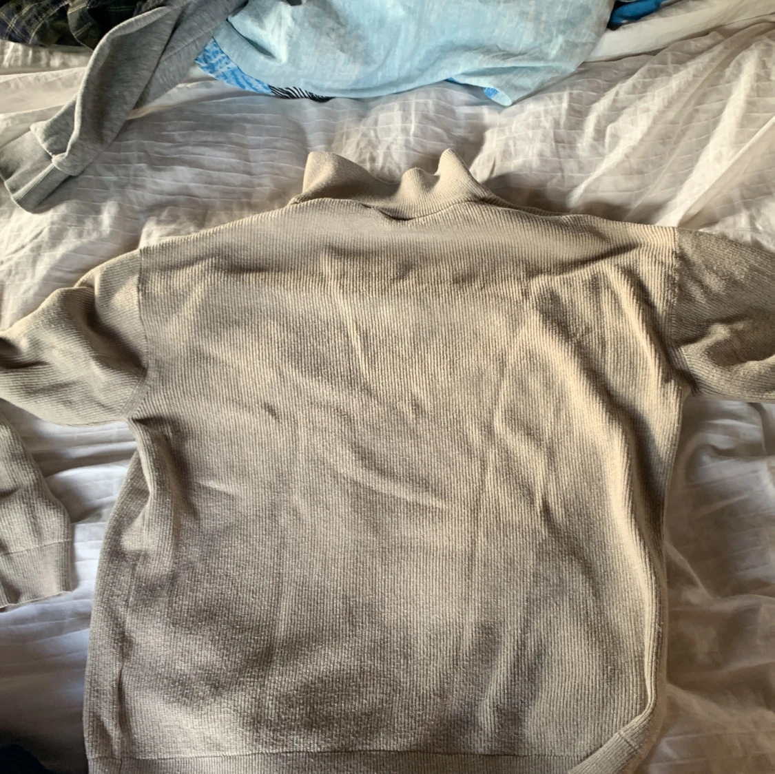 Beige stickad half zip-tröja Lindex - 1